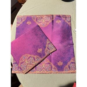 Vibrant Purple Mandala Medallion Print Square P of 4llow Covers